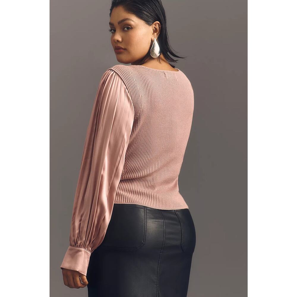 Anthropologie Twofer Faux Wrap Sweater NWT - Picture 3 of 7